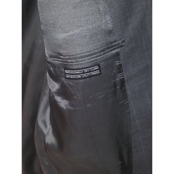 Towncraft Suit Jacket 42S worsted wool blend striped gray Blazer Sport Coat EUC - Picture 9 of 13